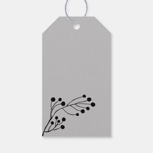 Eenvoudige winterkerst cadeaulabel (Achterkant)