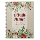 Eenvoudige winterkerstgrensWedding Planner Notitieboek (Voorkant)