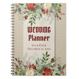 Eenvoudige winterkerstgrensWedding Planner Notitieboek