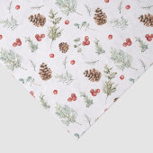 Eenvoudige winterpine Berry Waterverf Kerstmis Tissuepapier (Detail)