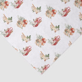 Eenvoudige winterrode esthetische Waterverf Kerstm Tissuepapier (Detail)