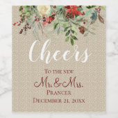 Eenvoudige Winters |Cheers | De heer & mevrouw | K Wijn Etiket (Enkel label)