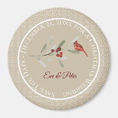 Eenvoudige winters/sla de datum/het huwelijk op magneet (Voorkant)