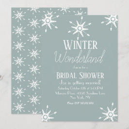 Eenvoudige Winterse Sneeuwvlokken Bruiloftsshower Kaart
