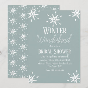 Eenvoudige Winterse Sneeuwvlokken Bruiloftsshower Kaart