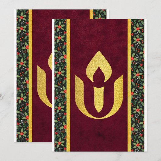 Eenvoudige wintervakantie feestdagenkaart (Voorkant / Achterkant)