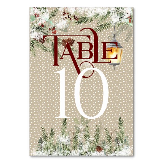 Eenvoudige winterweddenschappen Tabel #10 Kaart (Voorkant)