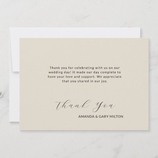 Eenvoudige Winterwitte bruiloft Dank je Kaart (Achterkant)