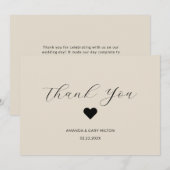 Eenvoudige Winterwitte bruiloft Dank je Kaart (Voorkant / Achterkant)