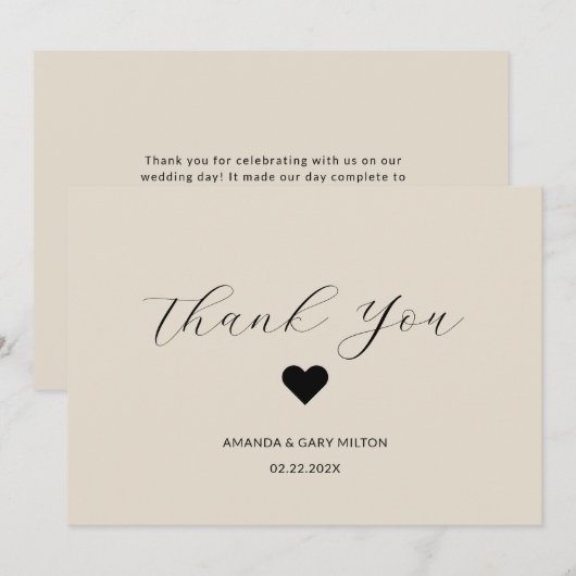 Eenvoudige Winterwitte bruiloft Dank je Kaart (Voorkant / Achterkant)