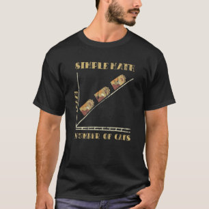 Eenvoudige wiskunde gek aantal katten t-shirt