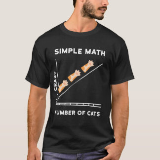 Eenvoudige Wiskunde Kitten Katten grappig T-shirt