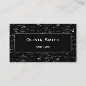 Eenvoudige Wiskunde Tutor Teacher Formula Pattern Visitekaartje (Voorkant)