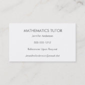 Eenvoudige Wiskunde wiskunde, trouwerfotocollage Visitekaartje (Achterkant)