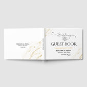 Eenvoudige wit en goud minimalistische bruiloft gastenboek (Volledig)