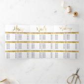 Eenvoudige Wit Goud Logo Salon Spa prijslijst Drieluik Uitnodiging (Binnen)