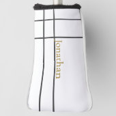 Eenvoudige wit grijs en goud minimalistische aange golfheadcover (Draai 90)