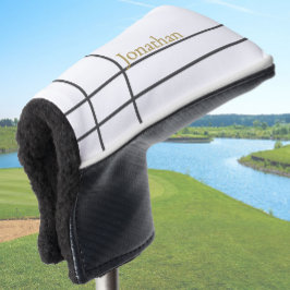 Eenvoudige wit grijs en goud minimalistische aange golfheadcover