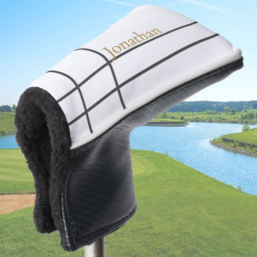 Eenvoudige wit grijs en goud minimalistische aange golfheadcover