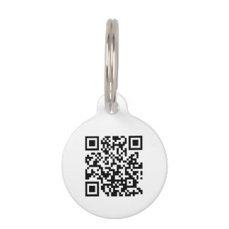 Eenvoudige Wit-minimalistische QR-code aangepaste Huisdierpenning