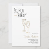 Eenvoudige witgouden brunch en bubble Vrijgezellen Kaart (Voorkant)