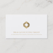 Eenvoudige witgouden diamant Logo Visitekaartje (Voorkant)