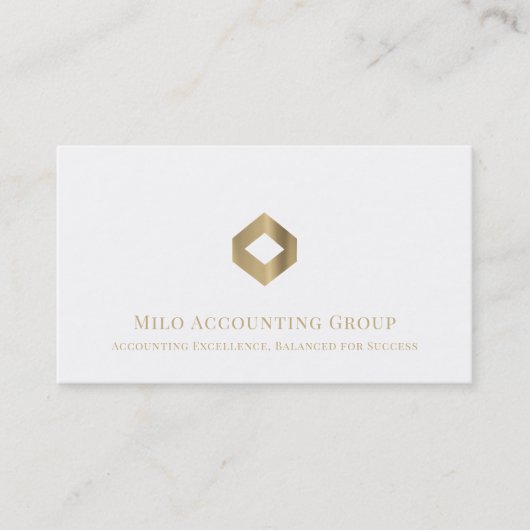 Eenvoudige witgouden diamant Logo Visitekaartje (Voorkant)