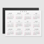 Eenvoudige witte 2025 Jaarlijkse Voljaar Kalender  (Voorkant / Achterkant)