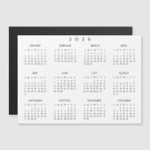 Eenvoudige Witte 2026 Jaarlijkse Kalender Magneet  (Voorkant / Achterkant)