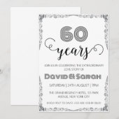 Eenvoudige witte 60ste huwelijksverjaardag uitnodi kaart (Voorkant / Achterkant)