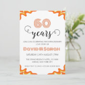 Eenvoudige witte 60ste huwelijksverjaardag uitnodi kaart (Staand voorkant)