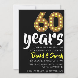 Eenvoudige witte 60ste huwelijksverjaardag uitnodi kaart