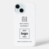 Eenvoudige witte aangepaste zakelijke Logo Case-Mate iPhone Case (Achterkant)