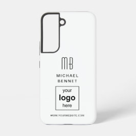 Eenvoudige witte aangepaste zakelijke Logo Samsung Galaxy Hoesje