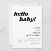 Eenvoudige witte achtergrond Hallo Baby shower Kaart (Voorkant)