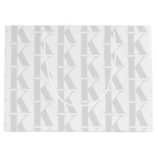 Eenvoudige Witte Achtergrond van Business Monogram Groot Cadeauzakje (Voorkant)