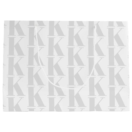 Eenvoudige Witte Achtergrond van Business Monogram Groot Cadeauzakje (Achterkant)