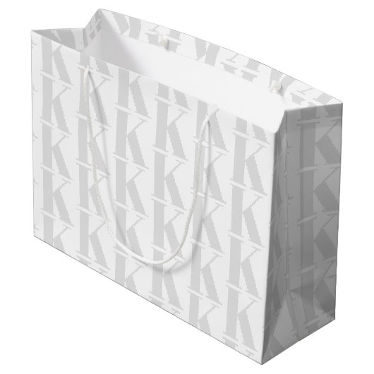 Eenvoudige Witte Achtergrond van Business Monogram Groot Cadeauzakje (Achterkant Gekanteld)