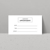 Eenvoudige witte afspraakkaart afsprakenkaartje
