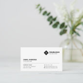 Eenvoudige witte algemene logo toevoegen visitekaartje (Staand voorkant)