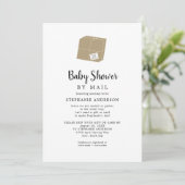 Eenvoudige witte babyshower per post kaart (Staand voorkant)