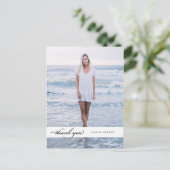 Eenvoudige witte bedank foto briefkaart (Staand voorkant)