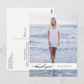 Eenvoudige witte bedank foto briefkaart (Voorkant / Achterkant)