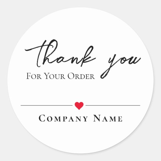 Eenvoudige witte bedanklabel voor bedrijf Sticker (Voorkant)