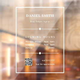 Eenvoudige witte bedrijf kantoor QR-code openingsu Raamsticker