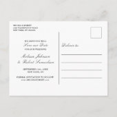 Eenvoudige Witte Bekleding sparen de Datum | FOTO Aankondigingskaart (Achterkant)