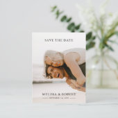 Eenvoudige Witte Bekleding sparen de Datum | FOTO Aankondigingskaart (Staand voorkant)