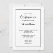 Eenvoudige, witte bevestiging uitnodiging (Voorkant)