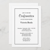 Eenvoudige, witte bevestiging uitnodiging (Voorkant / Achterkant)