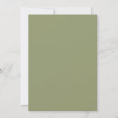 Eenvoudige witte bladeren. Dusty green formele bru Kaart (Achterkant)